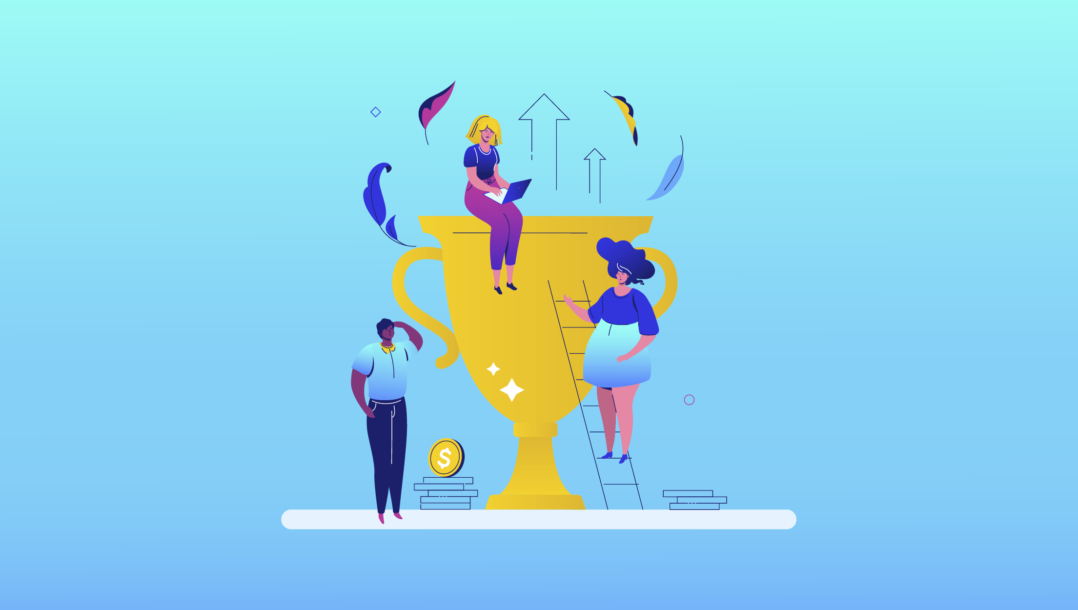 3 pessoas conquistando clientes na